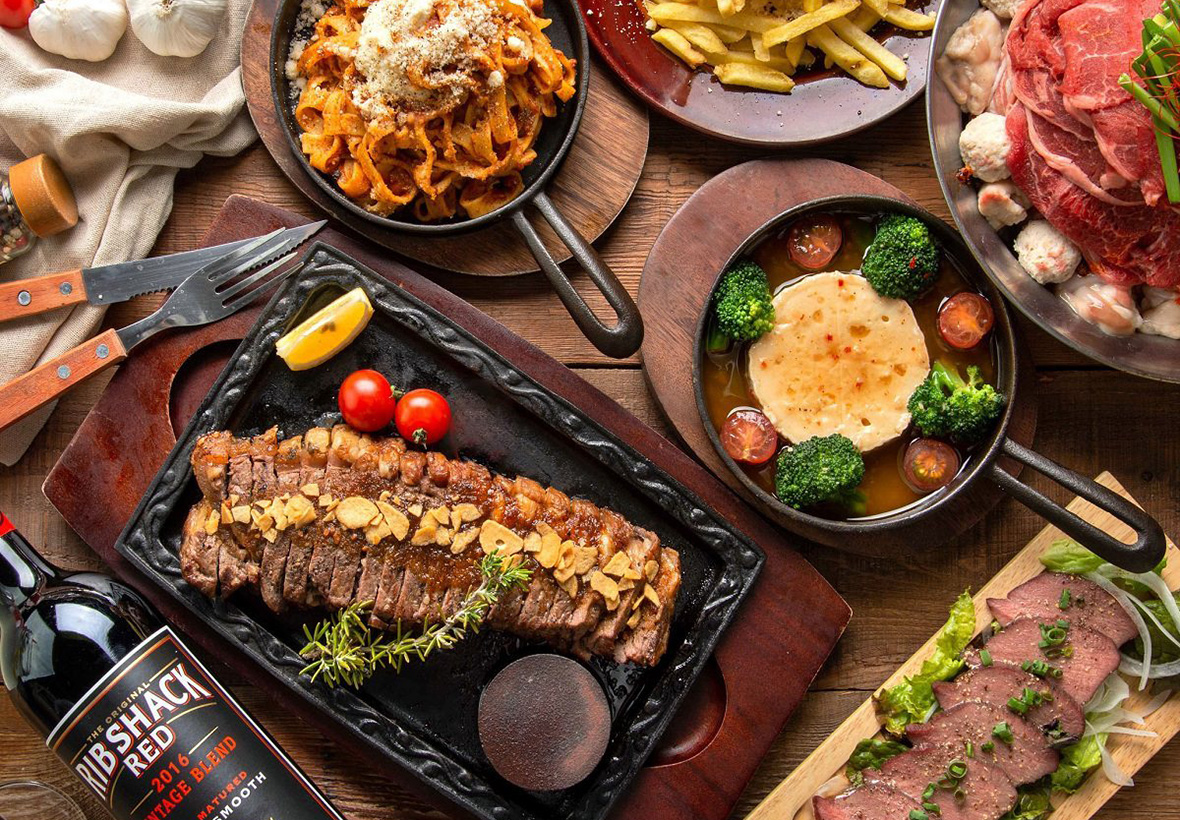 ■LUNCH■《肉リッチコース》大迫力のステーキで肉昼宴会★3時間飲み放題付【7品】3980円